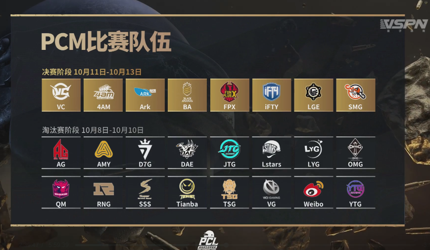 虎牙全程直播PCM大师赛：4AM战队再次冲击冠军荣耀